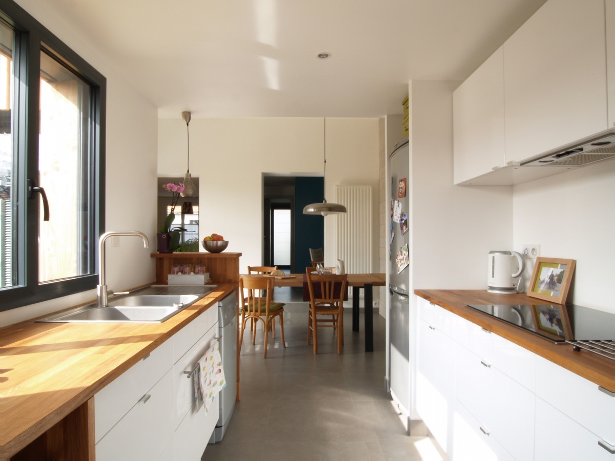 Extension bois et rnovation d'une maison : BD Vigny cuis H