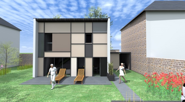 Maison neuve - Projet S+S : 2- Construction neuve maison contemporaine métallique rennes architecte